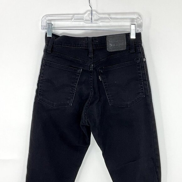 Levi's Jeans Womens 27 Black Wedgie Skinny Straight Button Fly High Rise Denim - Picture 6 of 12